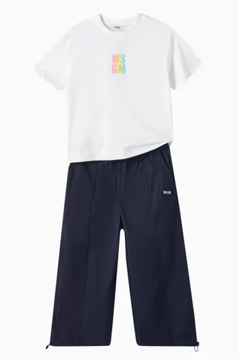 Wide-leg Pants in Cotton-poplin