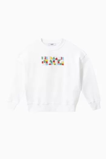 Beaded Logo Sweatshirt in Cotton-jersey