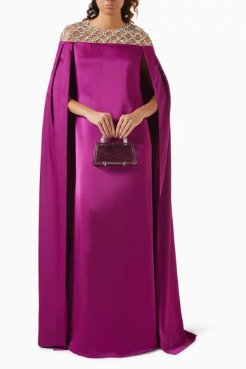Meliora Cape Dress in Silk-satin