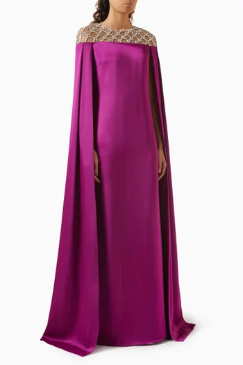 Meliora Cape Dress in Silk-satin