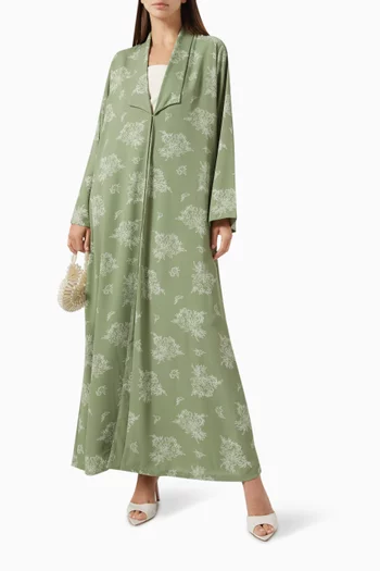 Mixed Print Zainah Cut Abaya in Chiffon