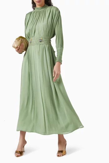 Tiffany Embellished Pleated Maxi Dress