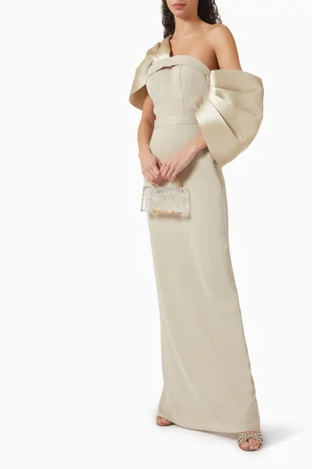 One-shoulder Dress in Crepe