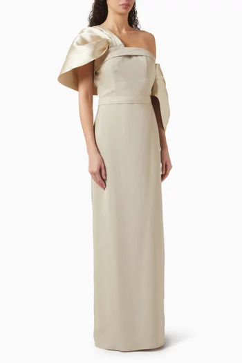One-shoulder Dress in Crepe