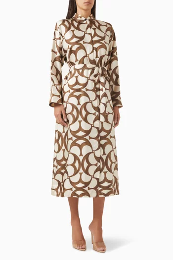 Ileana Maxi Shirtdress in Silk
