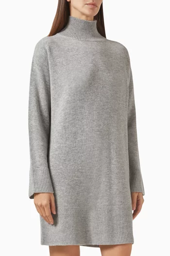 Turtleneck Mini Dress in Wool-cashmere