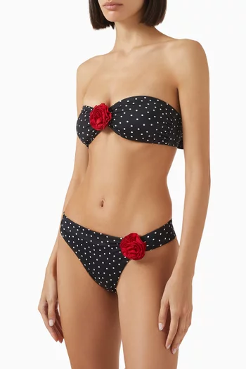 Acapulco Rose-appliqué Bikini Briefs in ECONYL®