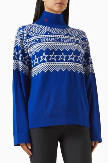 Star Intarsia-Knit Turtleneck in Merino Wool