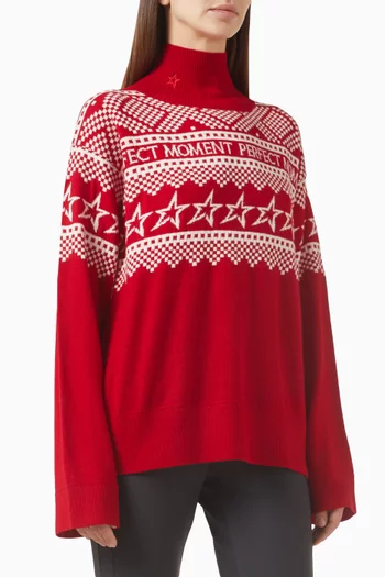 Star Intarsia-Knit Turtleneck in Merino Wool