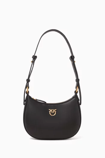 Baby Crescent Shoulder Bag in Leather