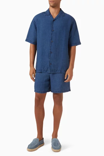 Eugene Short-sleeve Shirt in Denim-linen
