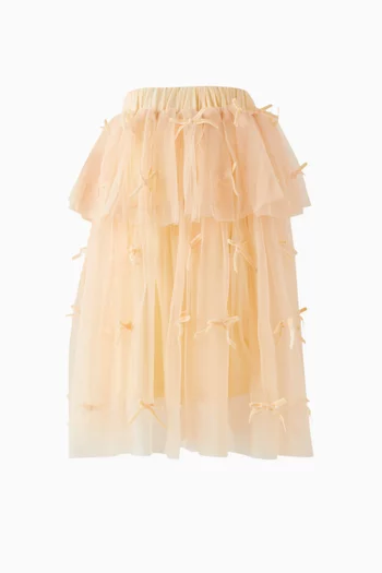 Rose Layered Skirt in Mesh