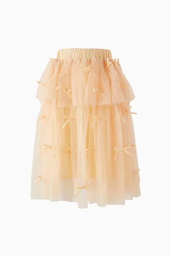 Rose Layered Skirt in Mesh