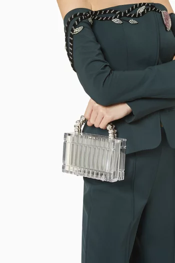 Deena Crystal Top Handle Bag in Acrylic