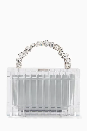 Deena Crystal Top Handle Bag in Acrylic