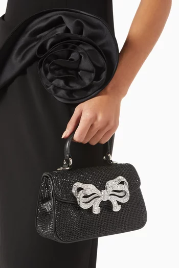Crystal Bow Top-handle Bag