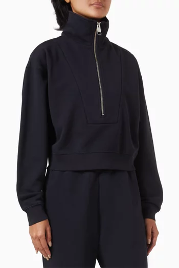 The Double Zip Sweatshirt in Cotton-blend