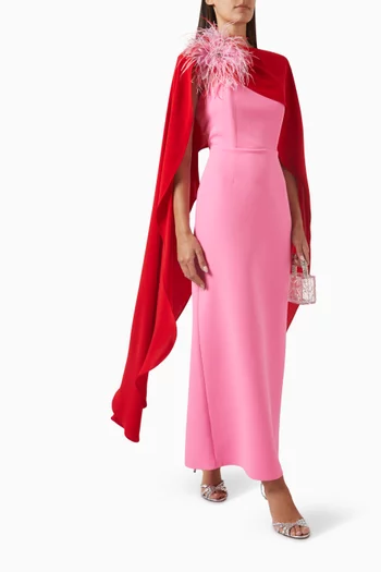 Cape & Dress Set in Crepe