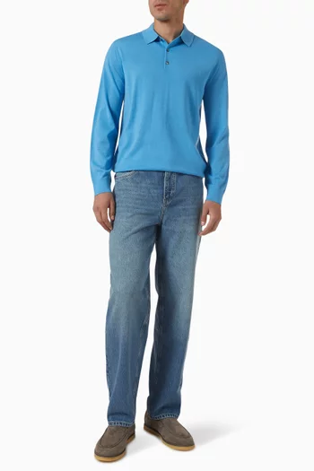 Polo Sweater in Merino-silk