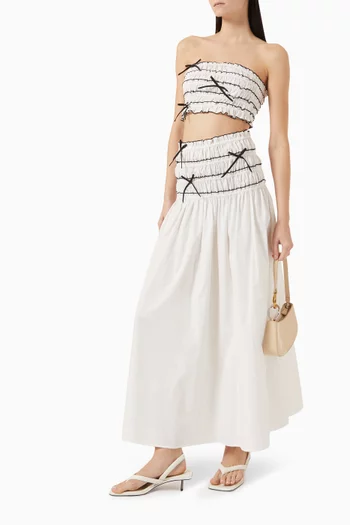 Mademoiselle Shirred Skirt in Cotton