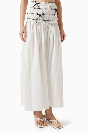 Mademoiselle Shirred Skirt in Cotton