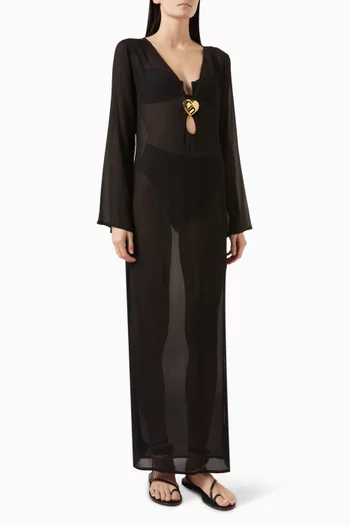 Hotline Heart Maxi Dress in Viscose
