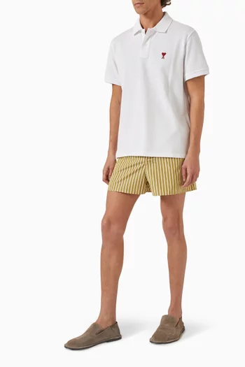 Striped Shorts in Cotton Poplin