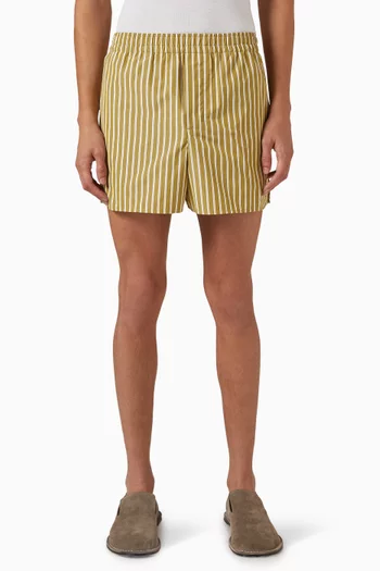 Striped Shorts in Cotton Poplin