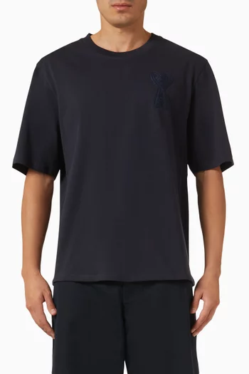 Woven Logo T-shirt in Cotton