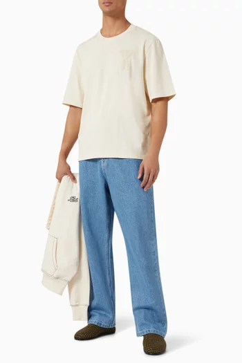 Woven Logo T-shirt in Cotton