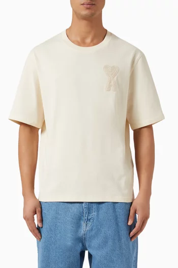 Woven Logo T-shirt in Cotton