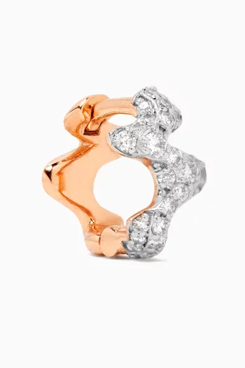 قرط دائري منفرد موس ذهب وردي عيار 14