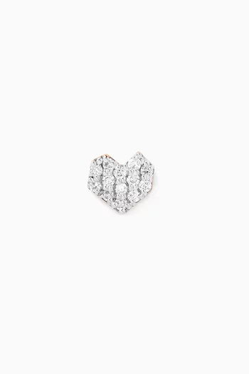 Opensea Single Heart Earring in 14kt Rose Gold