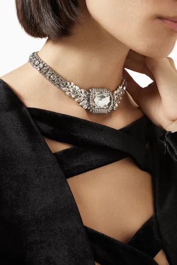 Crystal Necklace in Brass