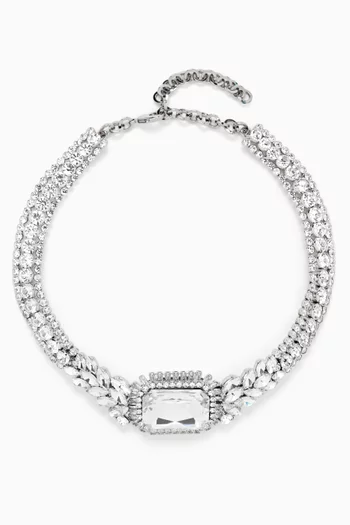 Crystal Necklace in Brass