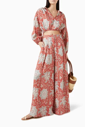 De Flore Crop Top in Linen