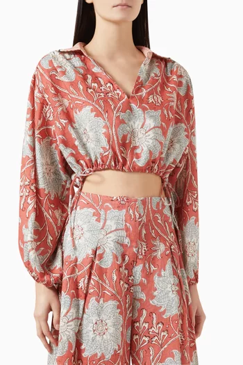 De Flore Crop Top in Linen