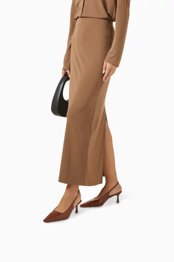 60 Slingback Pumps in Croc-embossed Leather