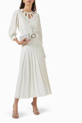 Solaris Belted Midi Dress in Silk