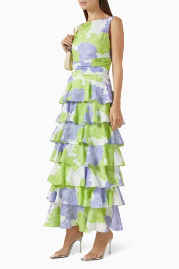 Liri Tiered Maxi Dress in Linen