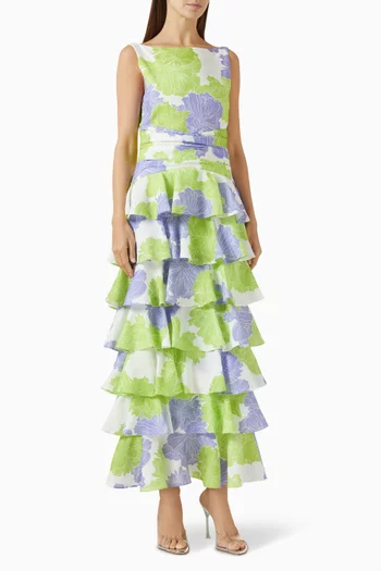 Liri Tiered Maxi Dress in Linen