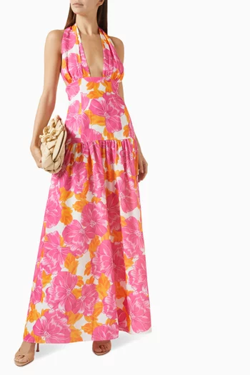 Marlin Printed Dress in Linen