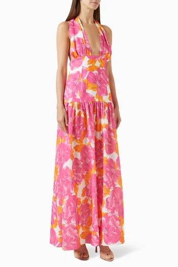 Marlin Printed Dress in Linen