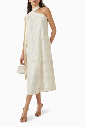 Jeannette Lace Midi Dress in Organic Cotton Blend
