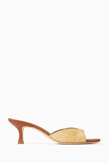 Brigitte 55 Mules in Raffia