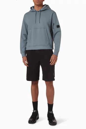 Diagonal Cargo Shorts in Cotton Fleece
