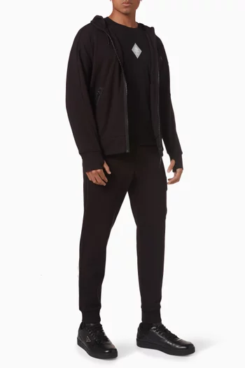 Diagonal Goggle Hoodie in Cotton Fleece