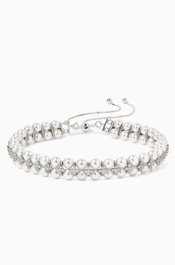 Amelia Pearl Choker Necklace in Sterling Silver