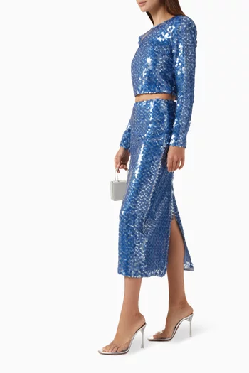 Leilani Sequin Pencil Midi Skirt