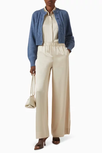 Riley Boyfriend Shirt in Satin